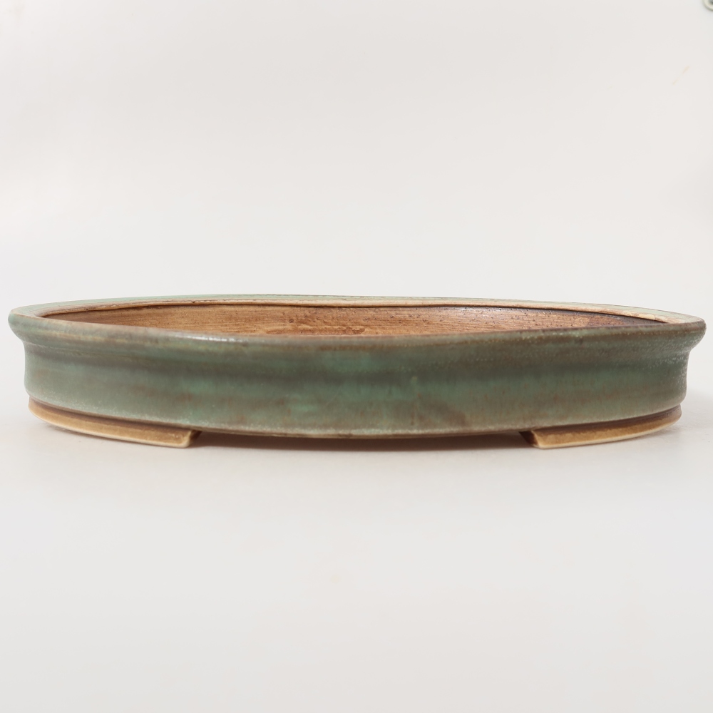 Vaso da bonsai in ceramica 30,5 x 26,5 x 4 cm, colore verde