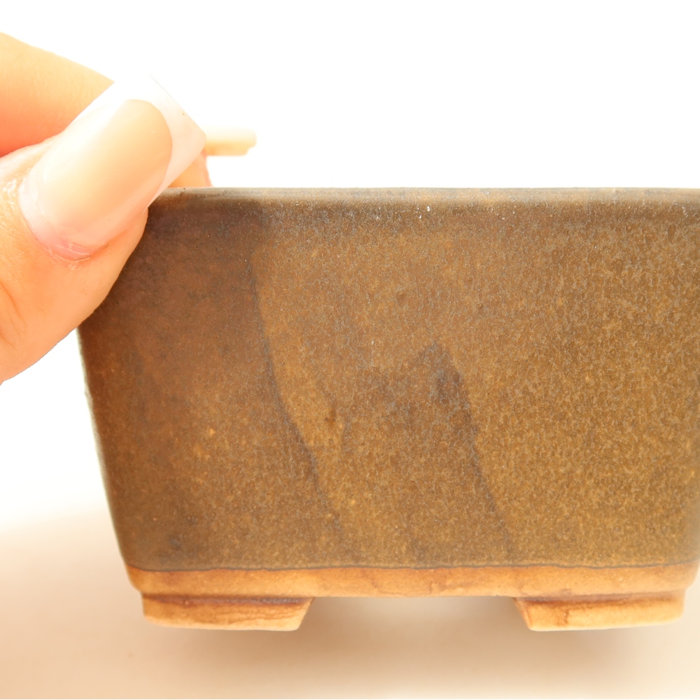 Ciotola per bonsai in ceramica 8,5 x 8,5 x 5,5 cm, marrone