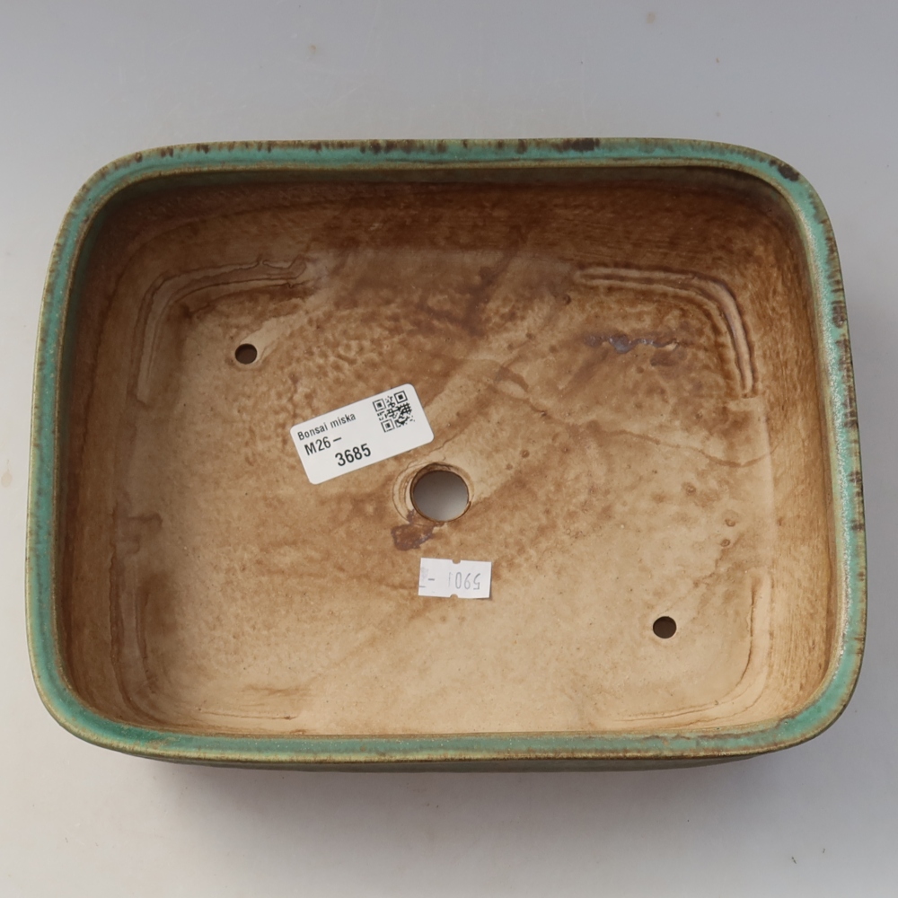 Vaso da bonsai in ceramica 22,5 x 18 x 6 cm, colore verde