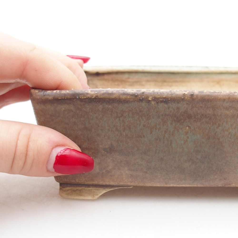 Ciotola per bonsai in ceramica 15 x 12 x 5 cm, verde