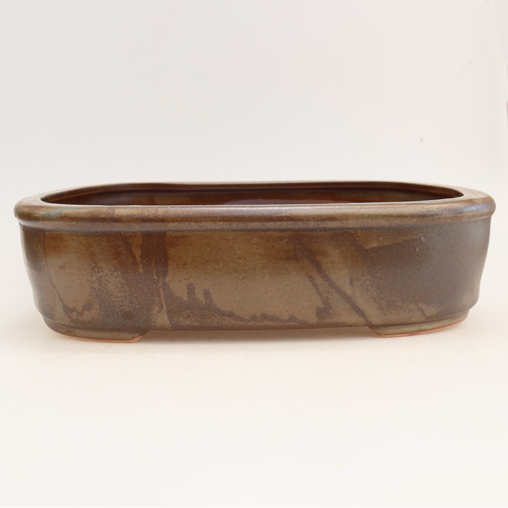 Ciotola per bonsai in ceramica 31,5 x 24 x 8 cm, marrone