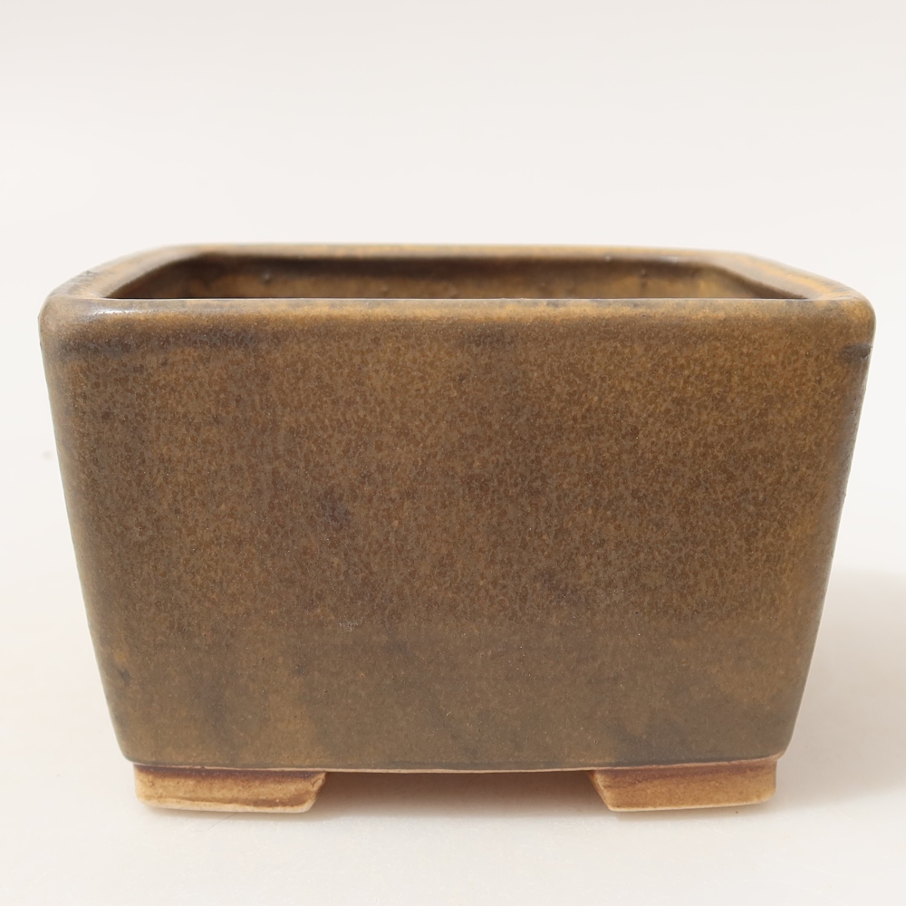 Vaso da bonsai in ceramica 10,5 x 10,5 x 7 cm, colore marrone