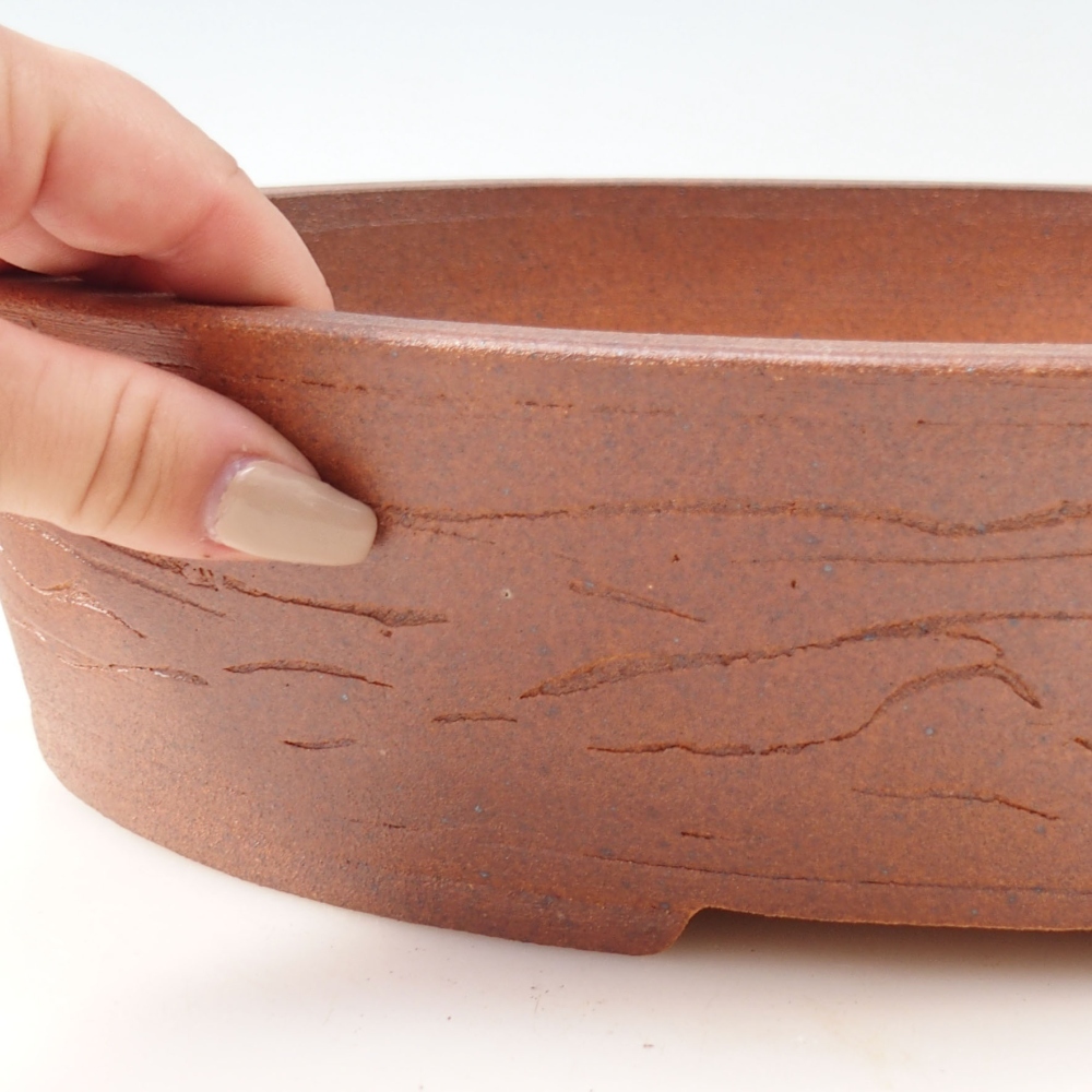 Ciotola per bonsai 34 x 26 x 8 cm , colore marrone