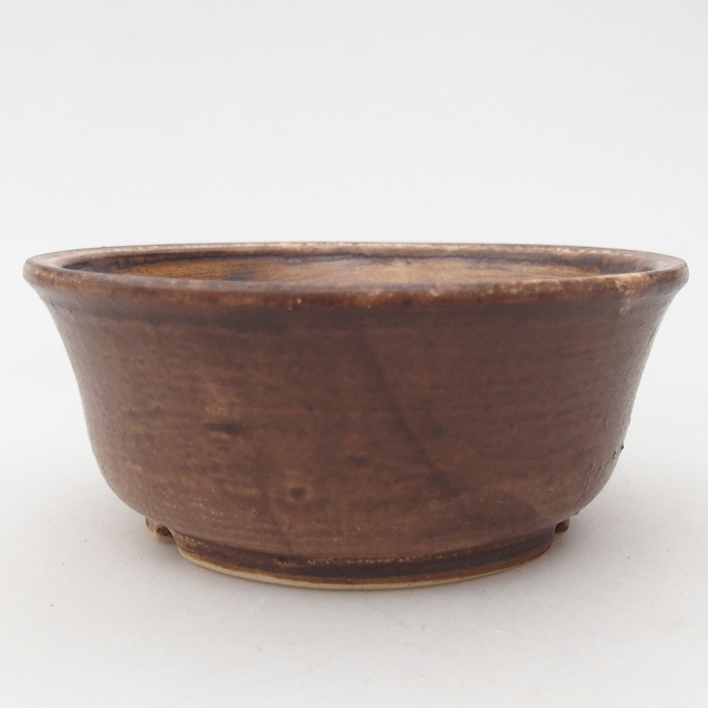 Ciotola per bonsai in ceramica 11,5 x 11,5 x 4,5 cm, marrone