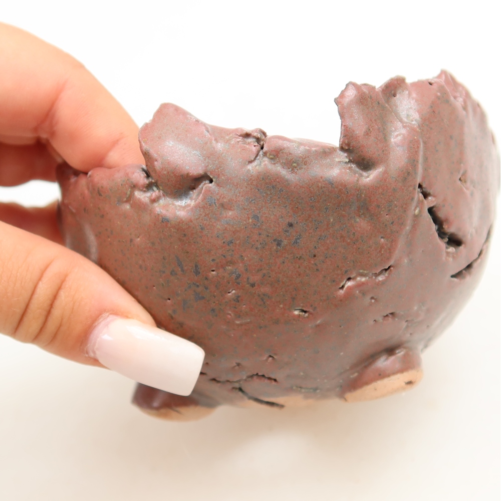 Guscio in ceramica  10,5 x 10,5 x 6 cm, colore rosa