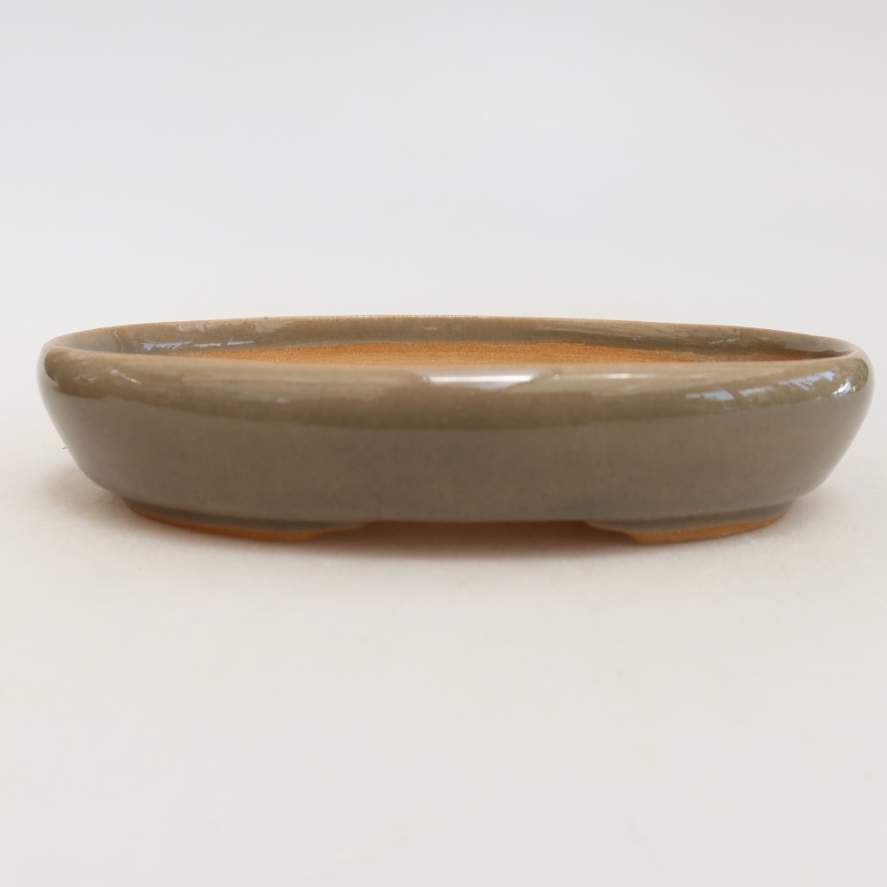 Vaso da bonsai in ceramica 13 x 9,5 x 2,5 cm, colore grigio