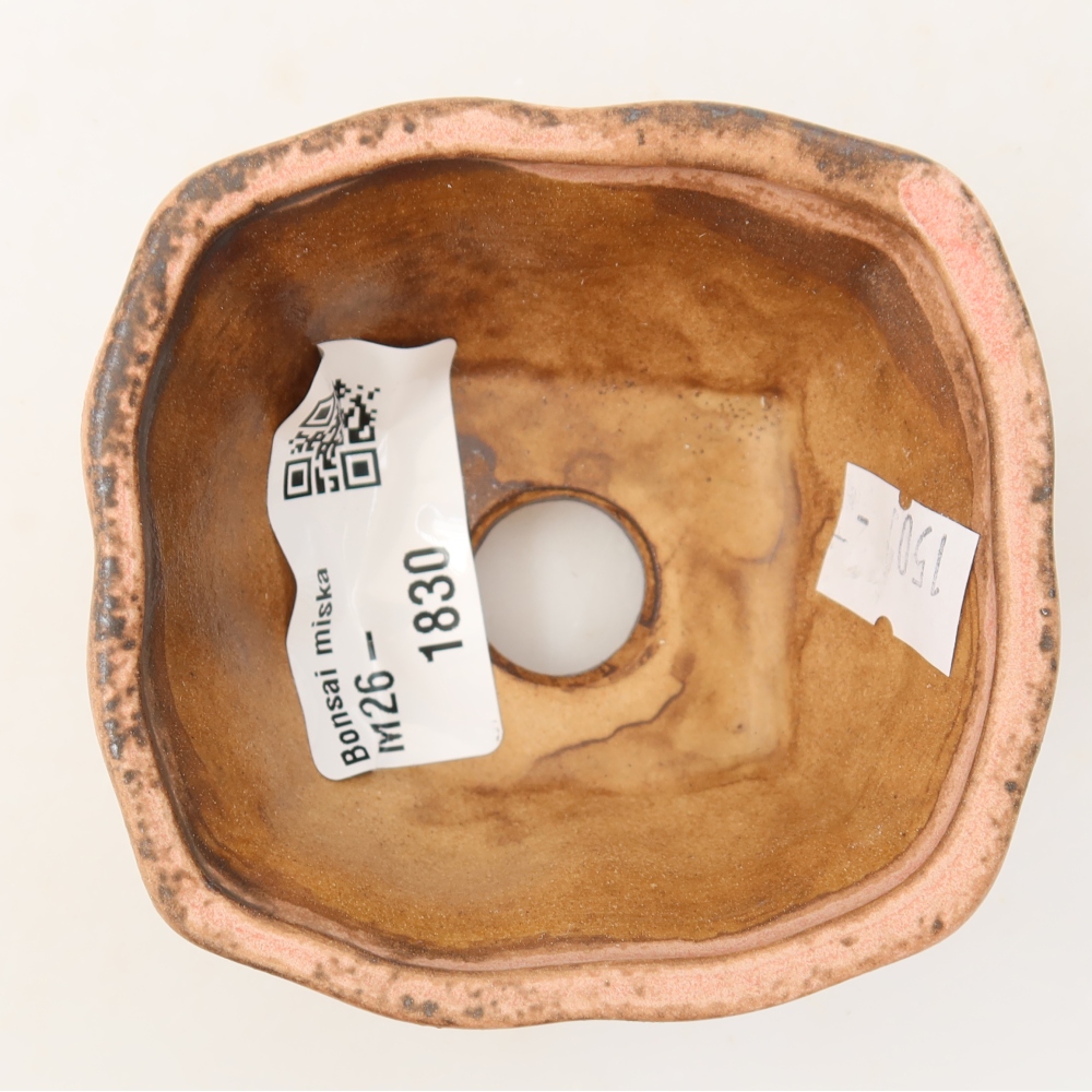 Vaso da bonsai in ceramica 7,5 x 7 x 3,5 cm, colore rosa