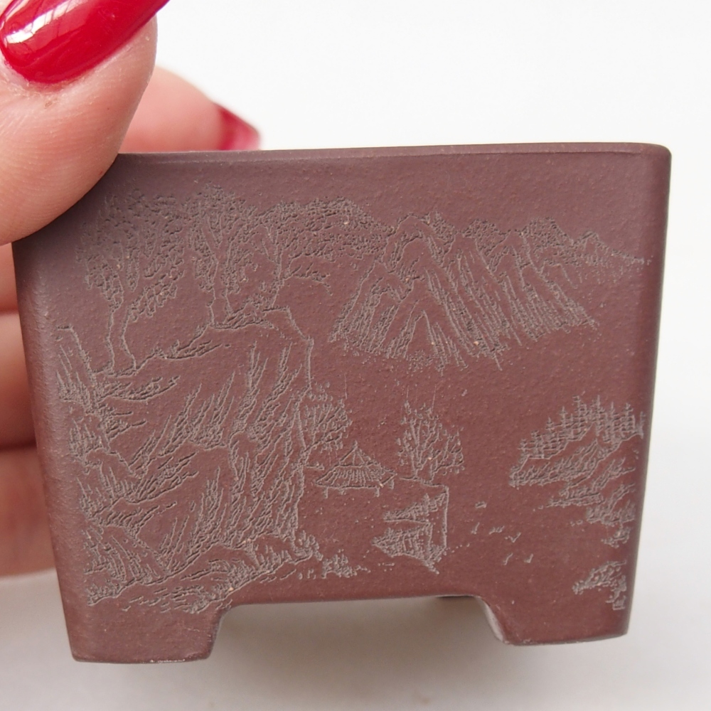 Ciotola per mini bonsai 6 x 6 x 4,5 cm, marrone