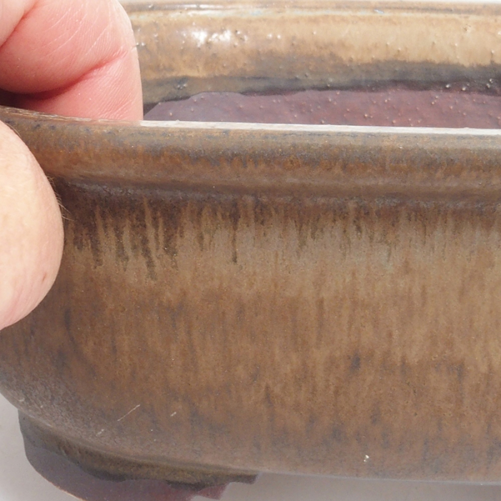 Ciotola per bonsai in ceramica 10 x 8,5 x 4 cm, marrone