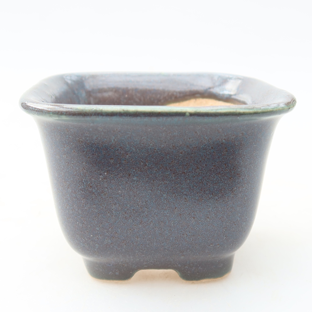 Vaso da bonsai in ceramica 6,5 x 6,5 x 5 cm, colore grigio