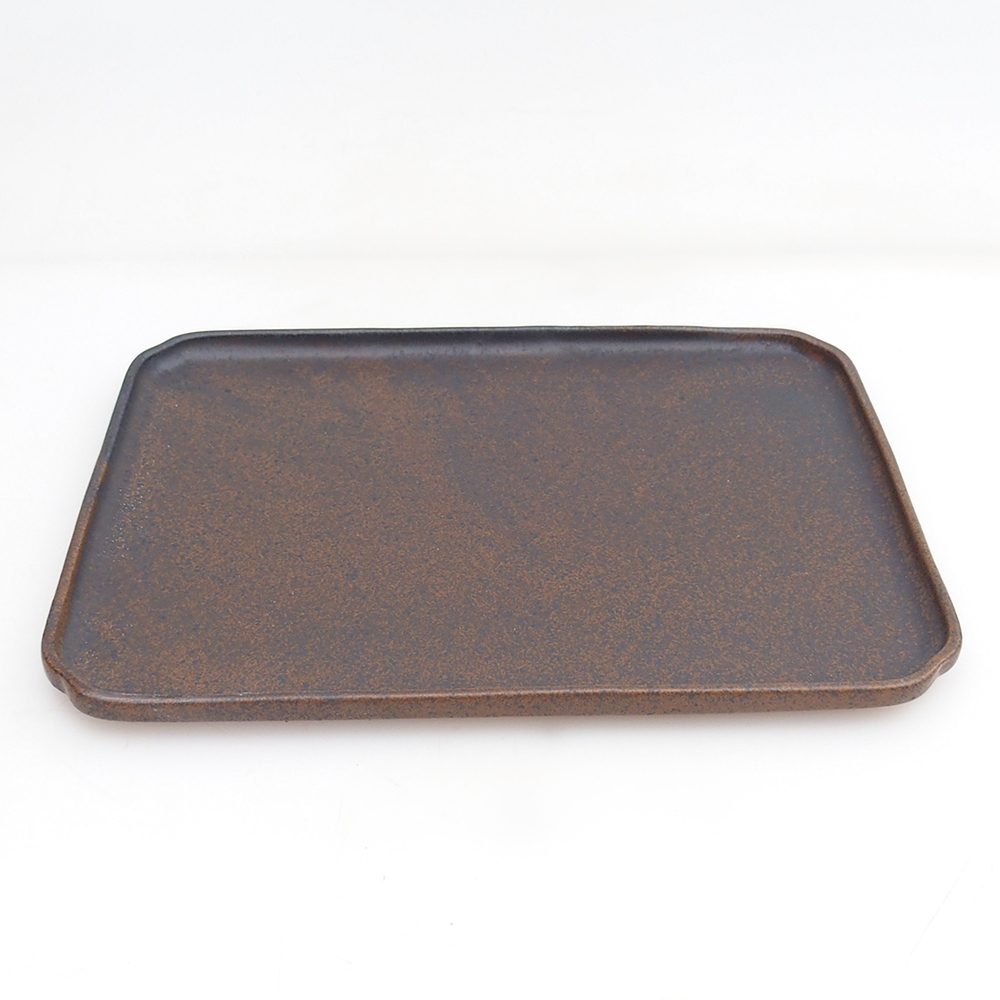 Ciotola in ceramica H07 - 28 x 19 x 1,5 cm - marrone