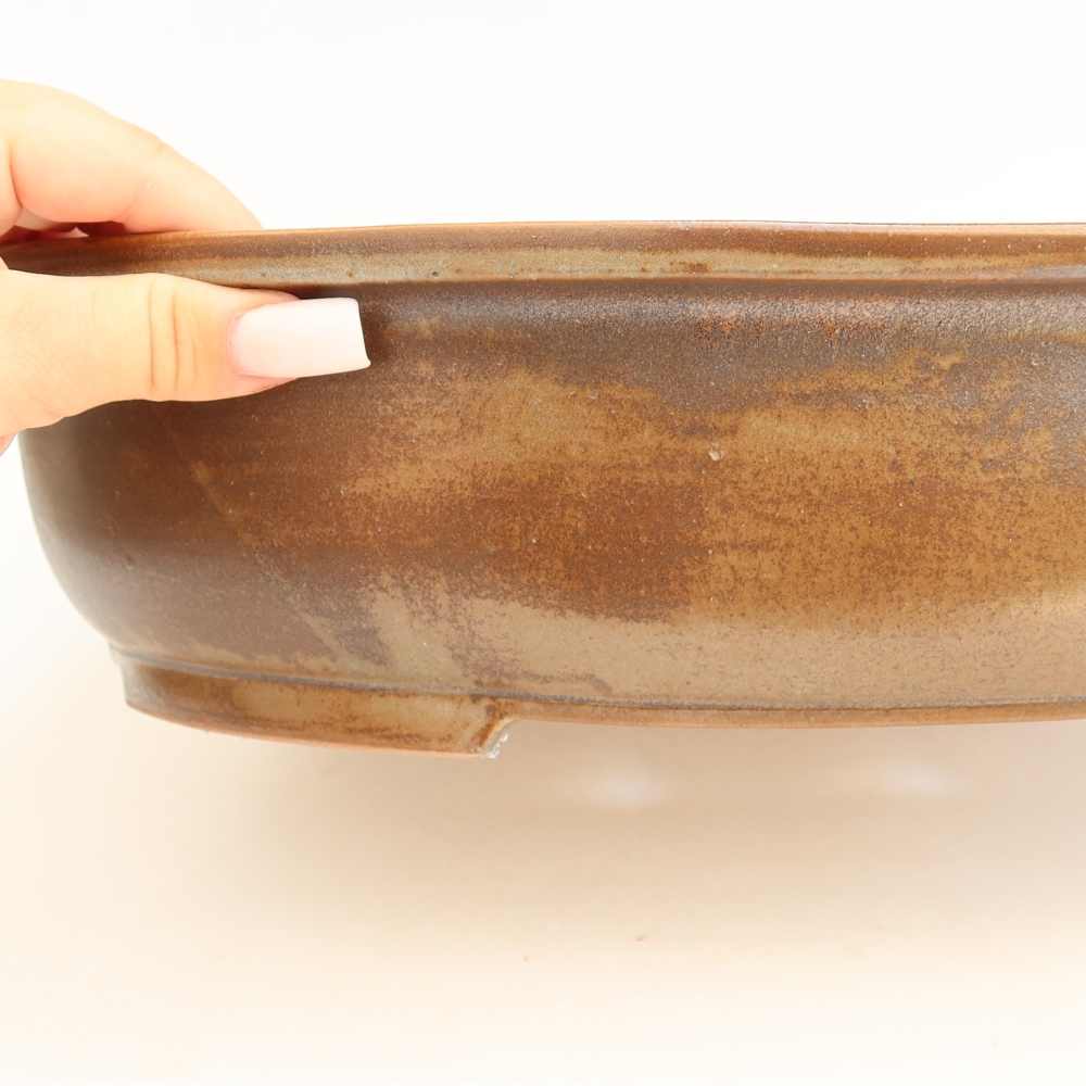 Vaso da bonsai in ceramica 36 x 28 x 8,5 cm, colore marrone