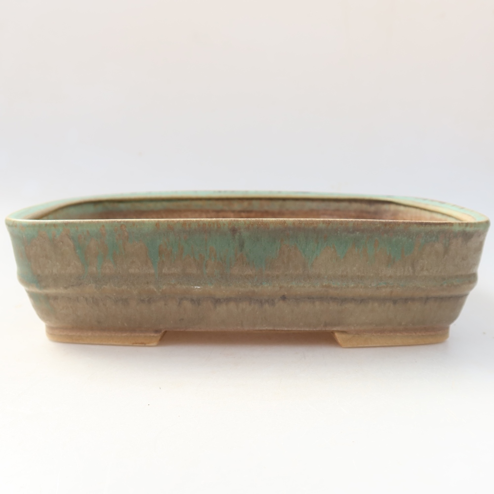 Vaso da bonsai in ceramica 22,5 x 18 x 6 cm, colore verde