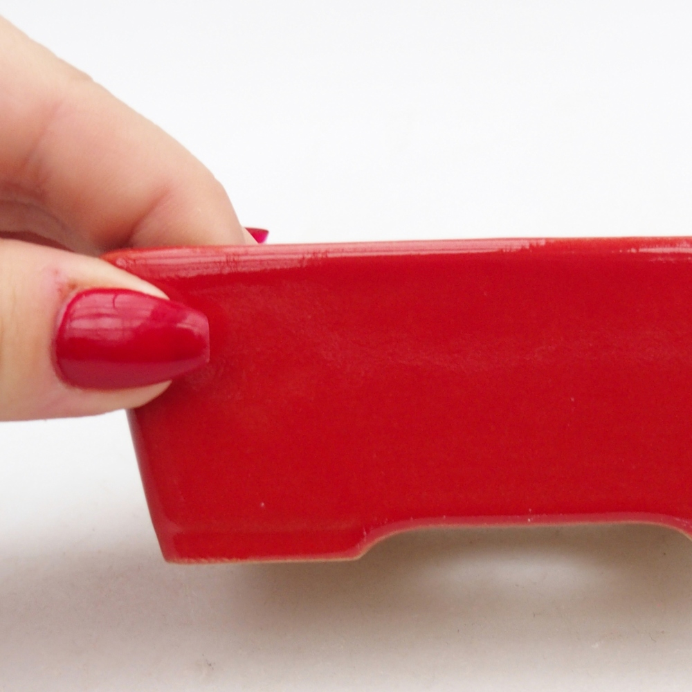 Ciotola bonsai in ceramica 26 x 26 x 8 cm, colore rosso