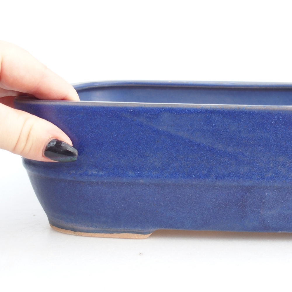 Ciotola bonsai in ceramica 28,5 x 21 x 7,5 cm, colore blu