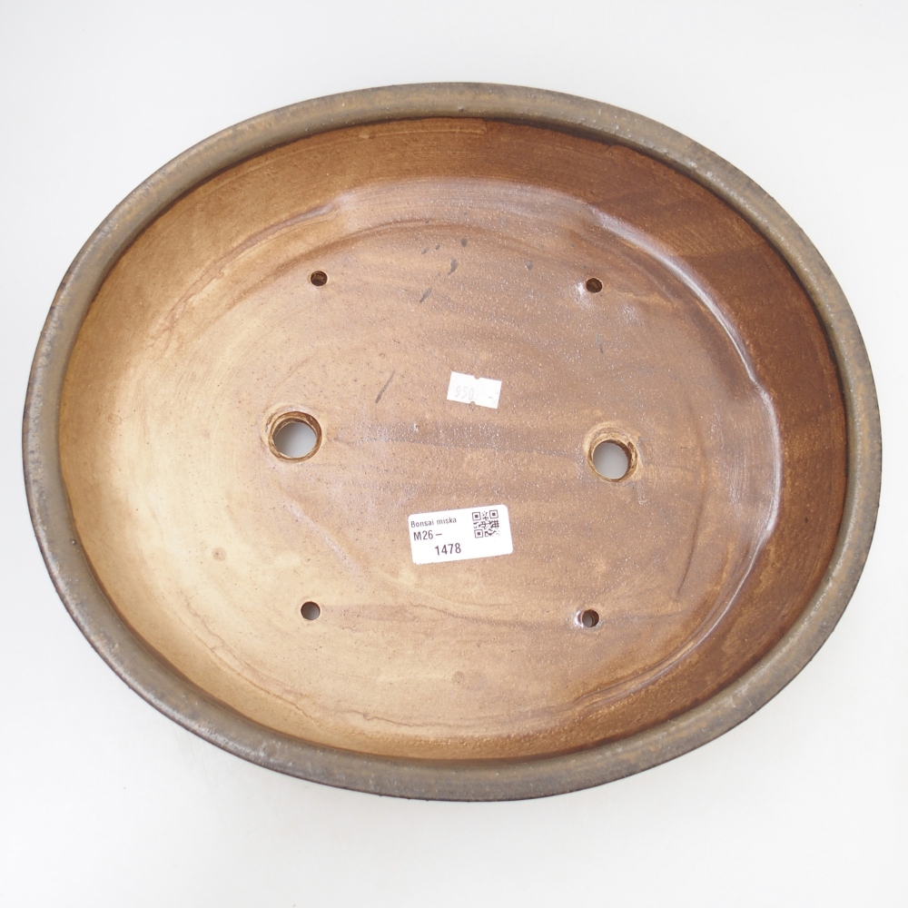 Ciotola per bonsai in ceramica 31,5 x 27,5 x 6 cm, marrone