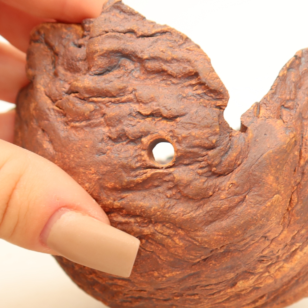 Contenitore in ceramica per Kokedama 10 x 9,5 x 7 cm, colore marrone