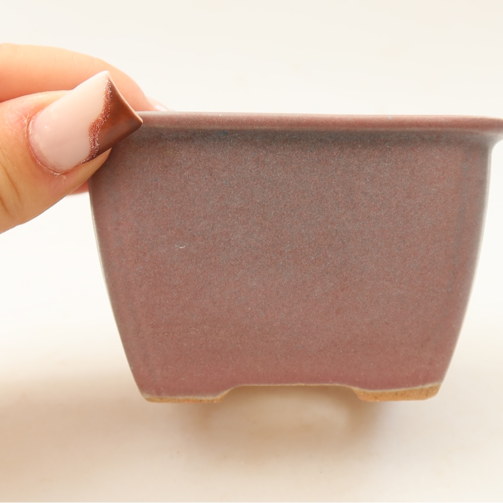 Vaso da bonsai in ceramica 8,5 x 8,5 x 5,5 cm, colore viola