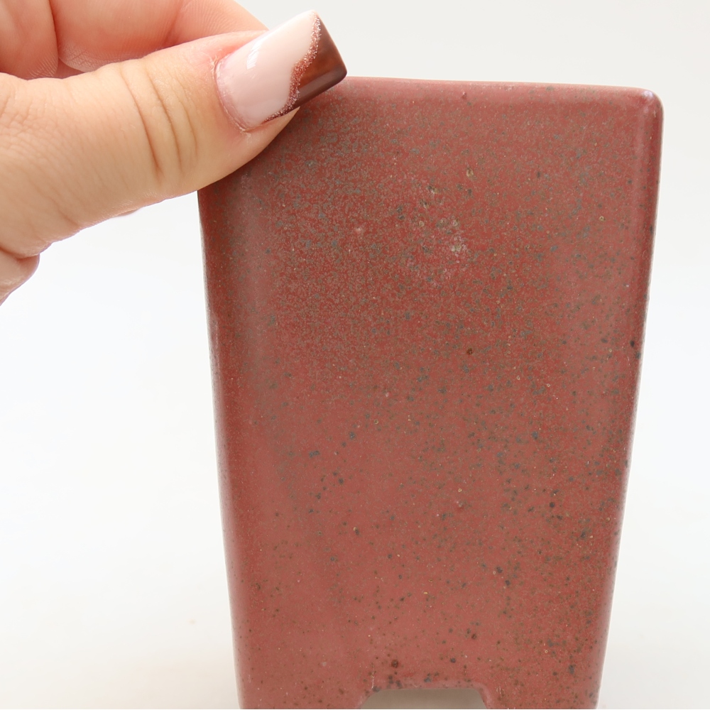Vaso da bonsai in ceramica 7,5 x 7,5 x 10,5 cm, colore rosa