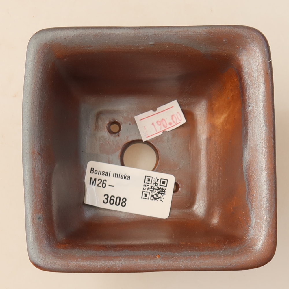 Vaso da bonsai in ceramica 9,5 x 9,5 x 5,5 cm, colore metallizzato