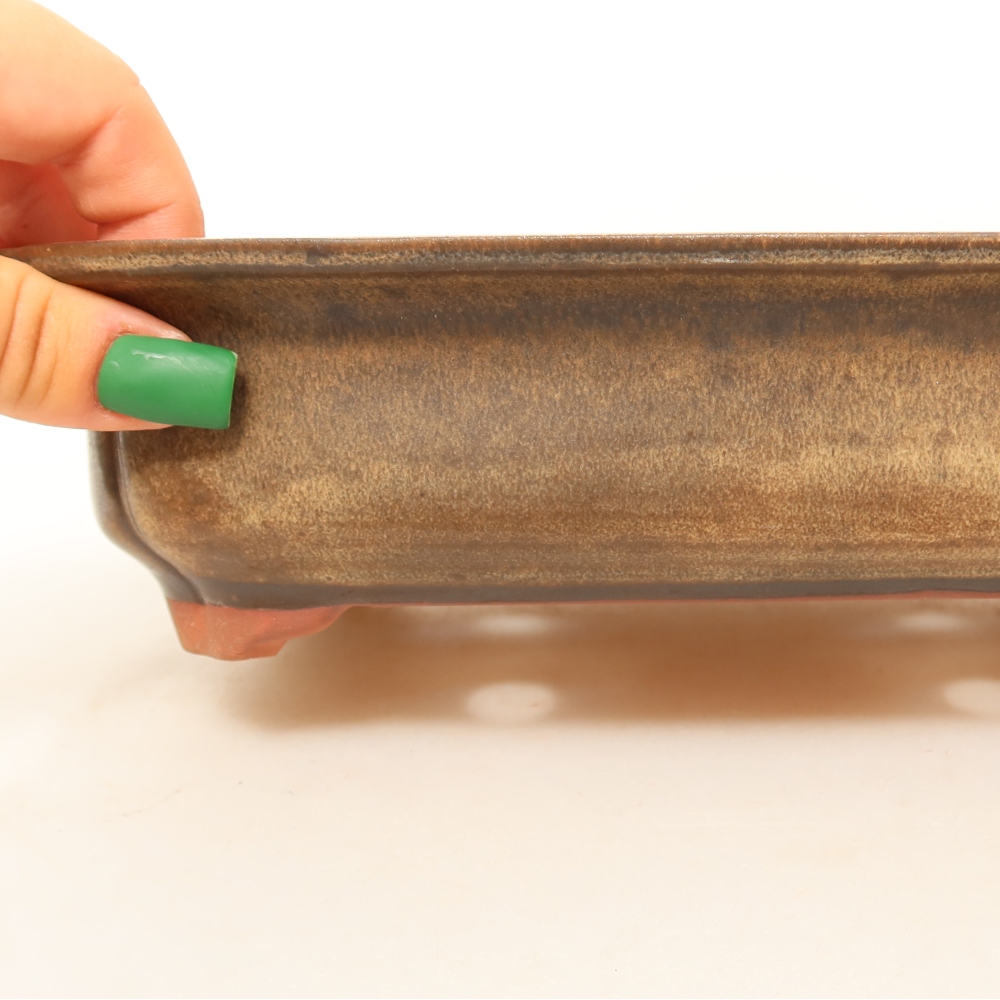 Ciotola in ceramica  24,5 x 17,5 x 6 cm, colore marrone