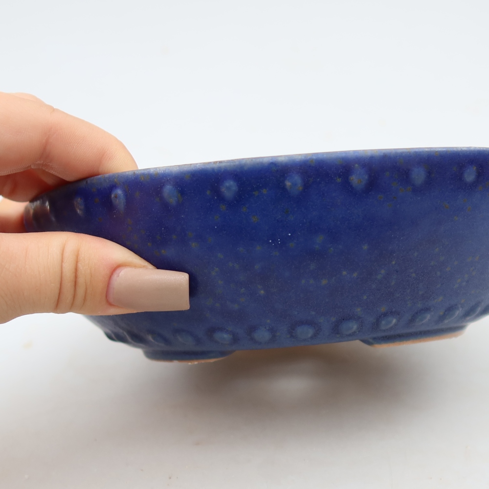 Vaso da bonsai in ceramica 17 x 17 x 5 cm, colore blu