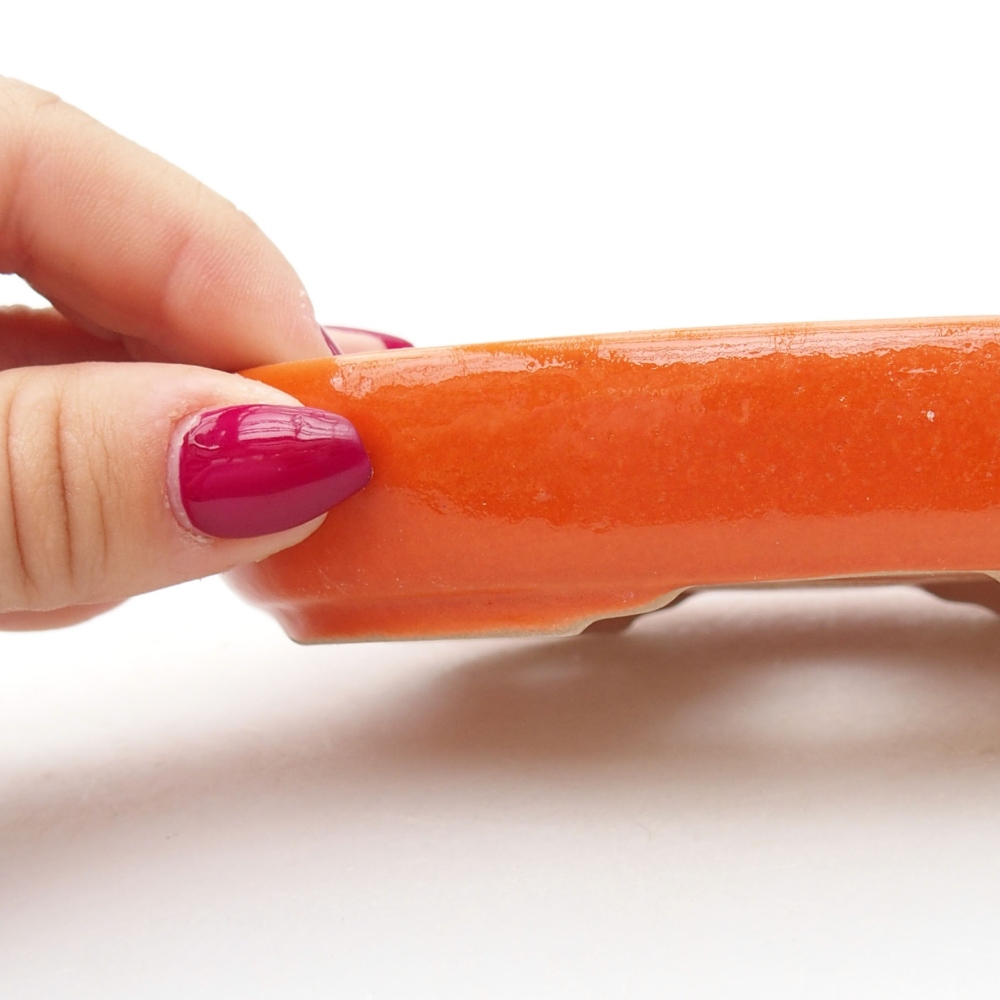 Ciotola bonsai in ceramica 13 x 10 x 2,5 cm, arancione