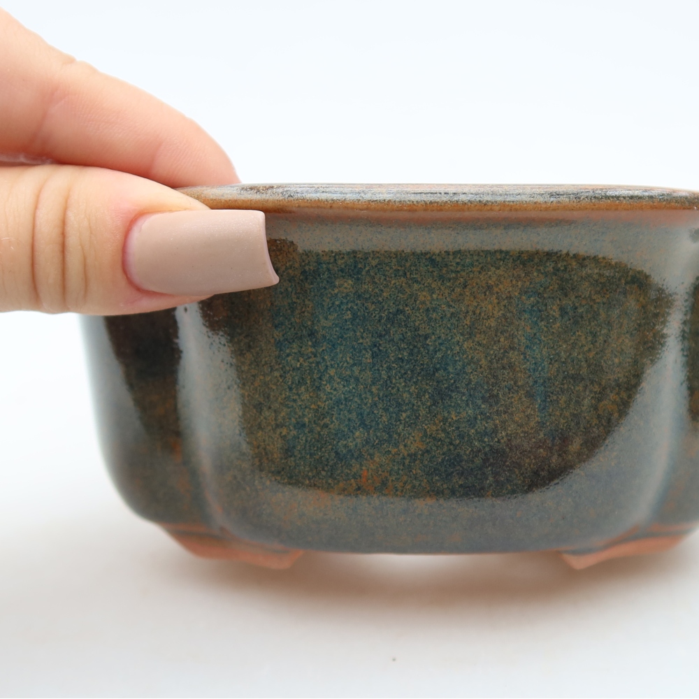 Vaso da bonsai in ceramica 13,5 x 11 x 6 cm, colore marrone