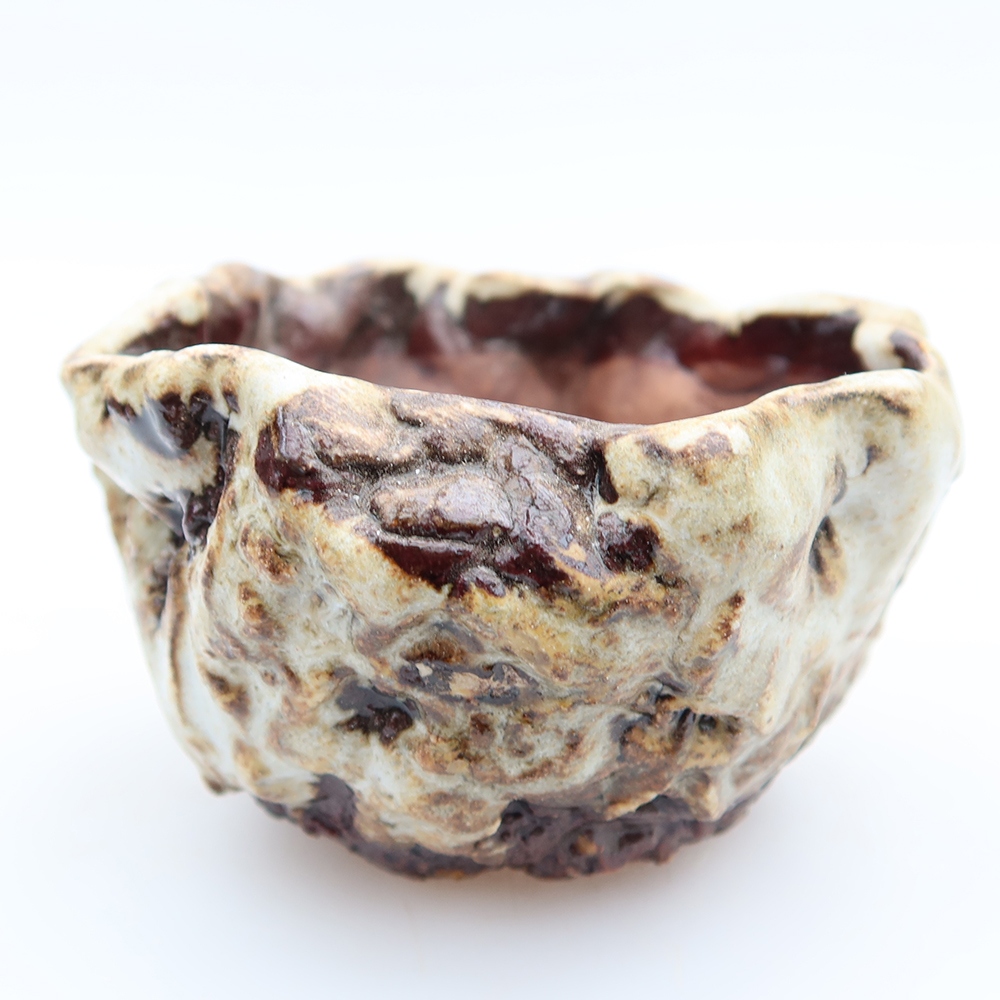 Guscio in ceramica  7 x 7 x 5 cm, colore marrone-bianco