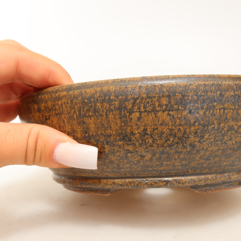 Vaso da bonsai in ceramica 17 x 17 x 5,5 cm, colore marrone