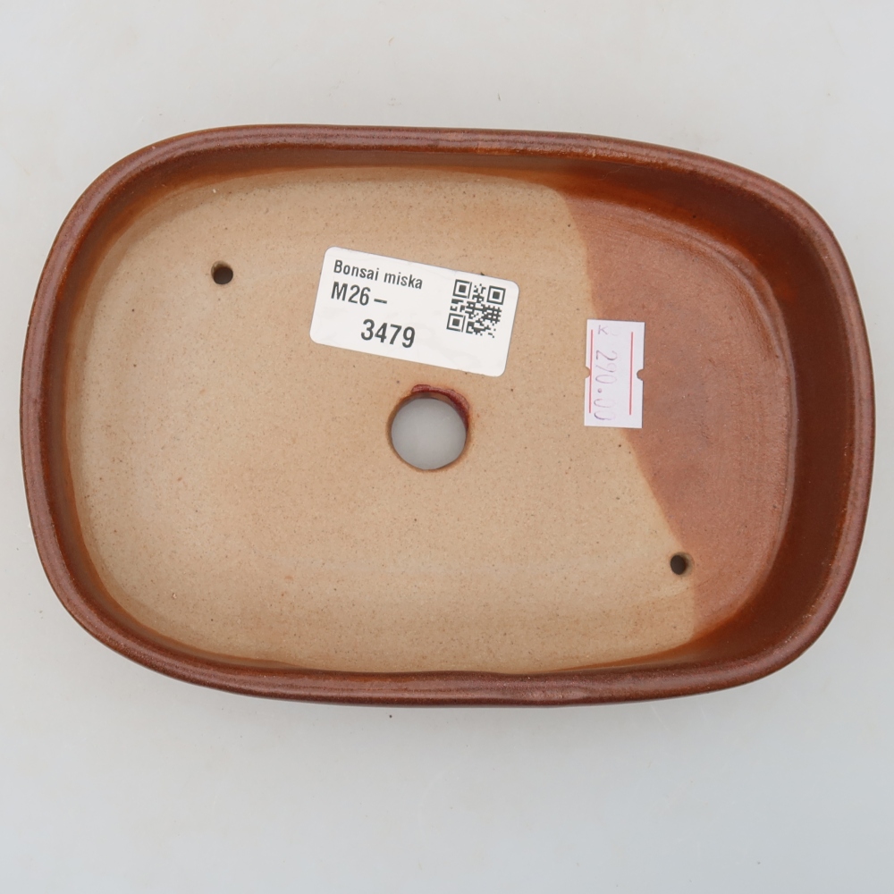 Vaso da bonsai in ceramica 16 x 11 x 3,5 cm, colore bordeaux