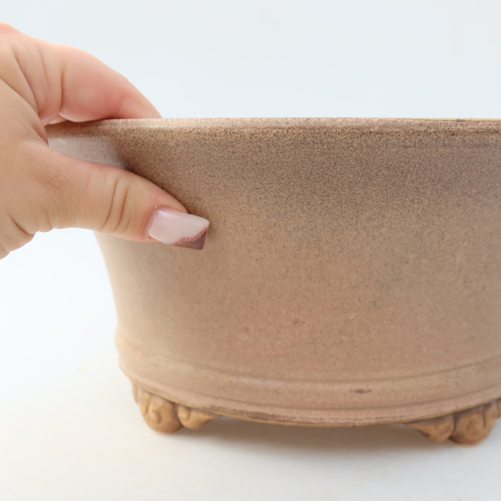 Vaso da bonsai in ceramica 24,5 x 24,5 x 11,5 cm, colore rosa