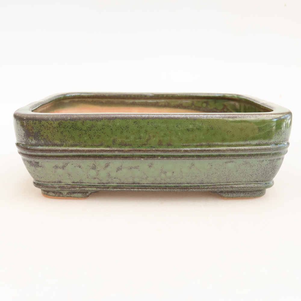 Vaso da bonsai in ceramica 17 x 12,5 x 5,5 cm, colore verde