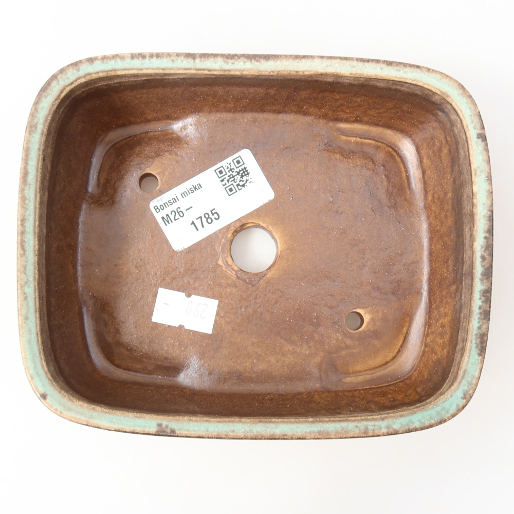 Vaso da bonsai in ceramica 14,5 x 11,5 x 4,5 cm, colore verde