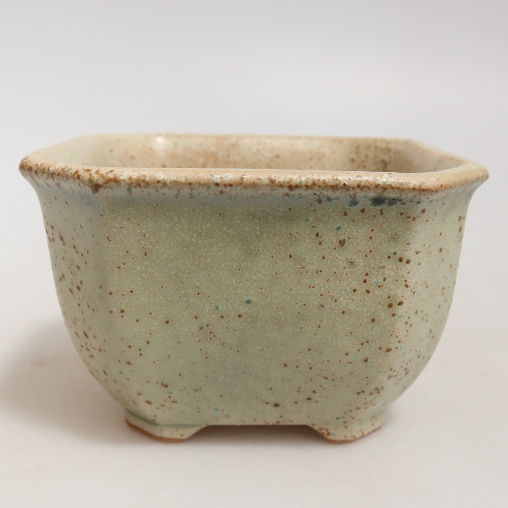 Vaso da bonsai in ceramica 10 x 10 x 6,5 cm, colore verde