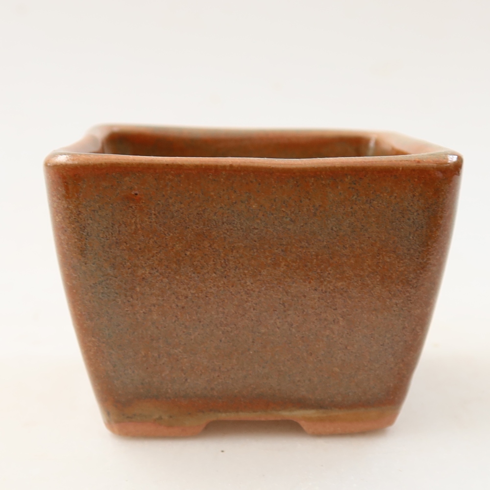 Vaso da bonsai in ceramica 6,5 x 6,5 x 5 cm, colore marrone