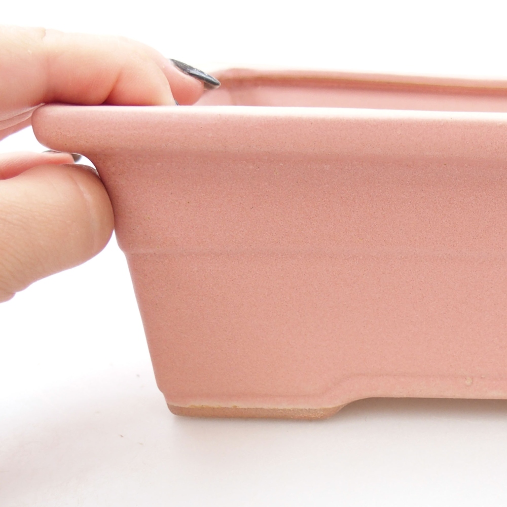 Ciotola bonsai in ceramica 22 x 16 x 8 cm, rosa