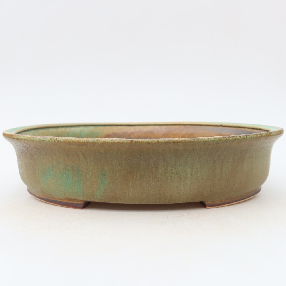 Vaso da bonsai in ceramica 27 x 24 x 5,5 cm, colore verde