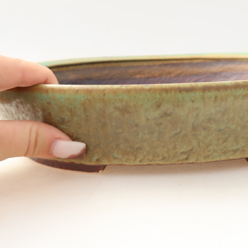 Ciotola bonsai in ceramica 27 x 24 x 6 cm, verde