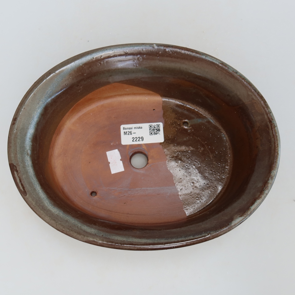 Vaso da bonsai in ceramica 22 x 17,5 x 6,5 cm, colore marrone