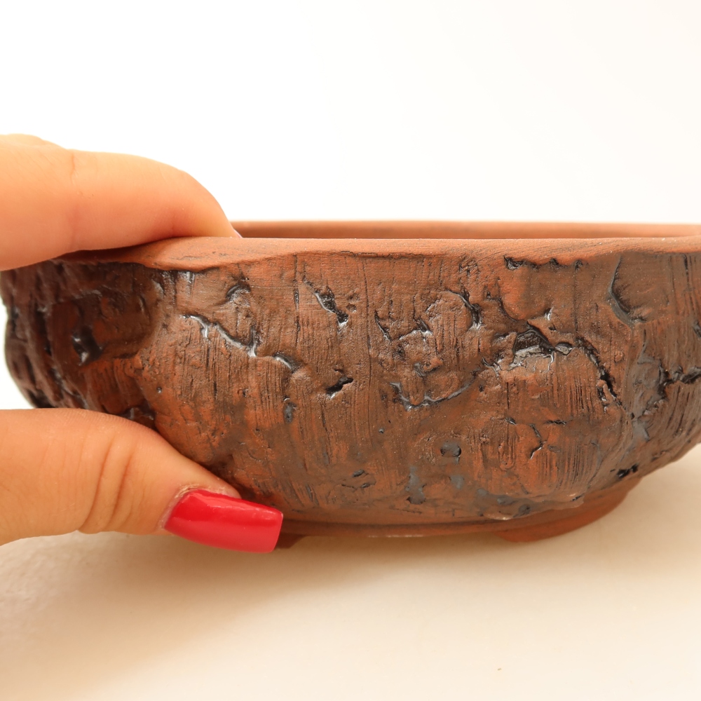 Vaso da bonsai in ceramica 17 x 17 x 6 cm, colore marrone