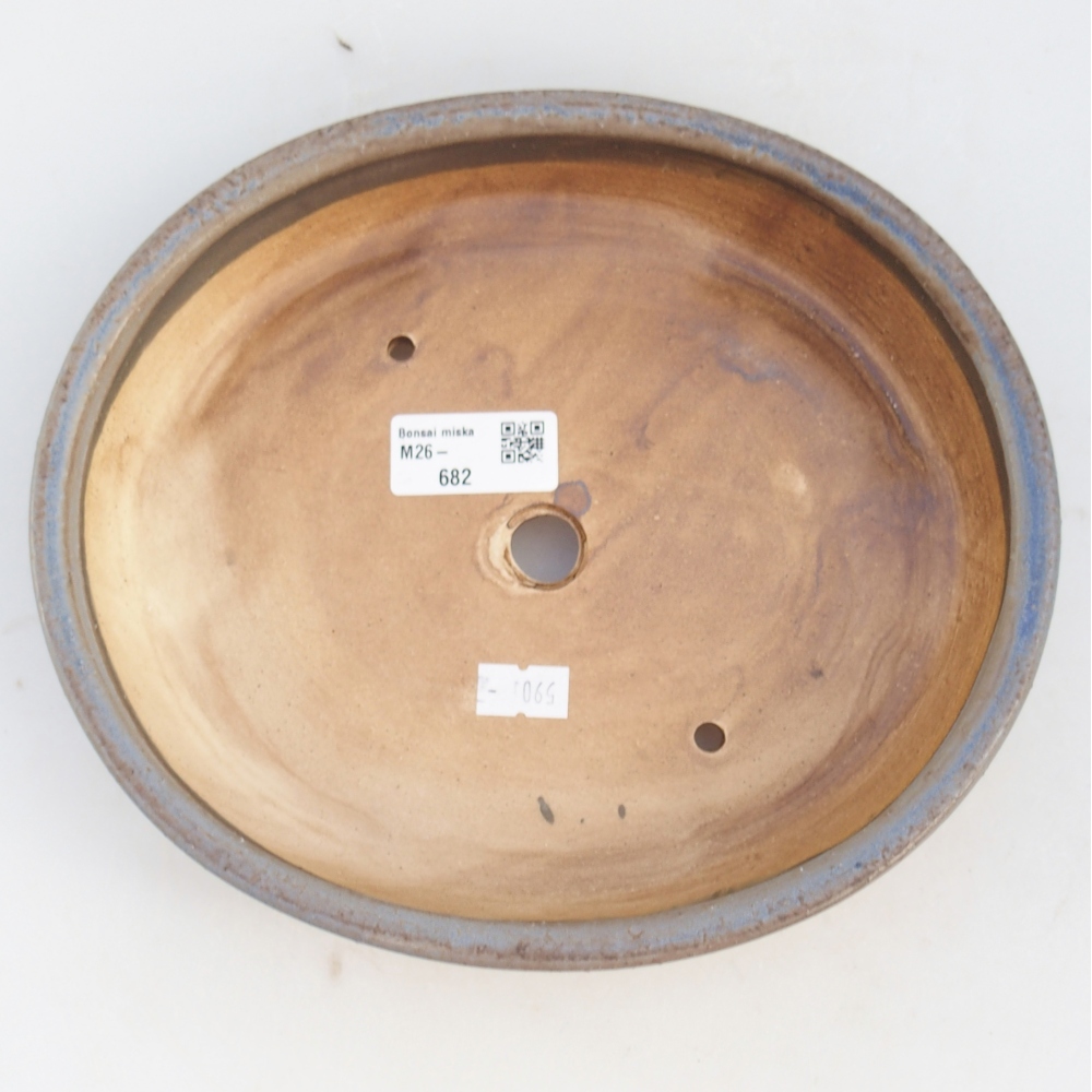 Ciotola bonsai in ceramica 23 x 20 x 4,5 cm, colore blu