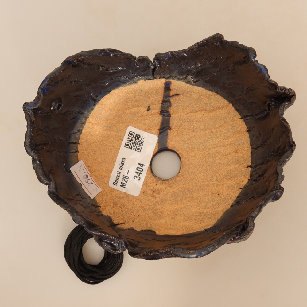 Contenitore in ceramica per Kokedama 14 x 12 x 7 cm, colore blu