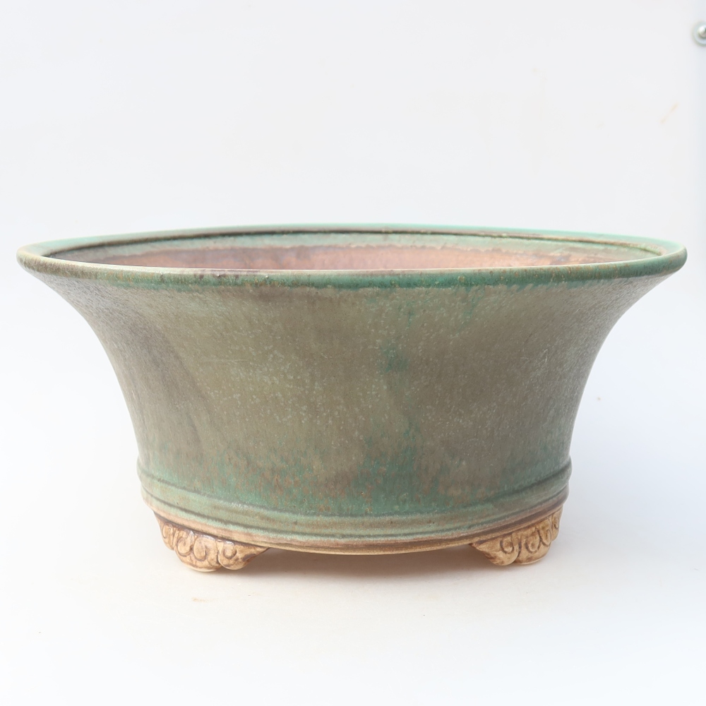 Vaso da bonsai in ceramica 31,5 x 31,5 x 14,5 cm, colore verde