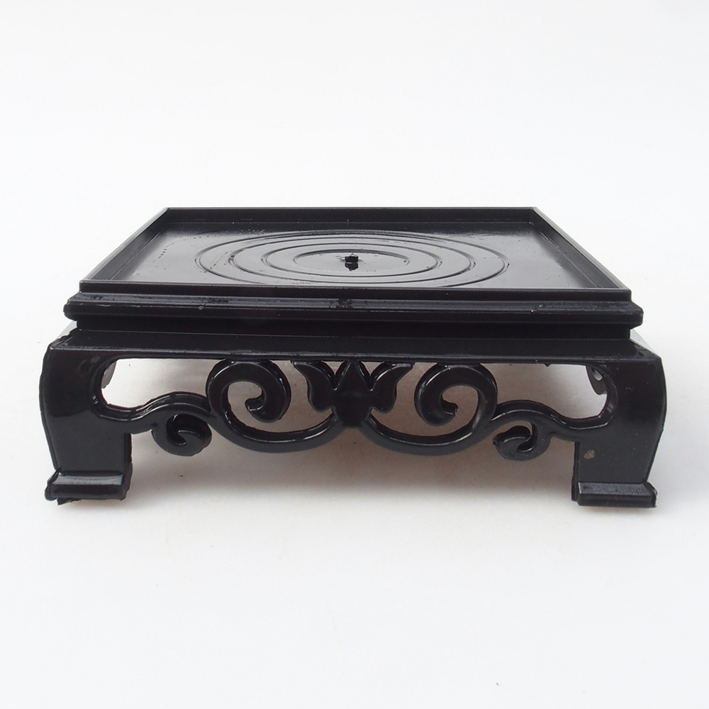 Tavolo bonsai quadrato in plastica 11 x 11 x 3,5 cm, colore nero