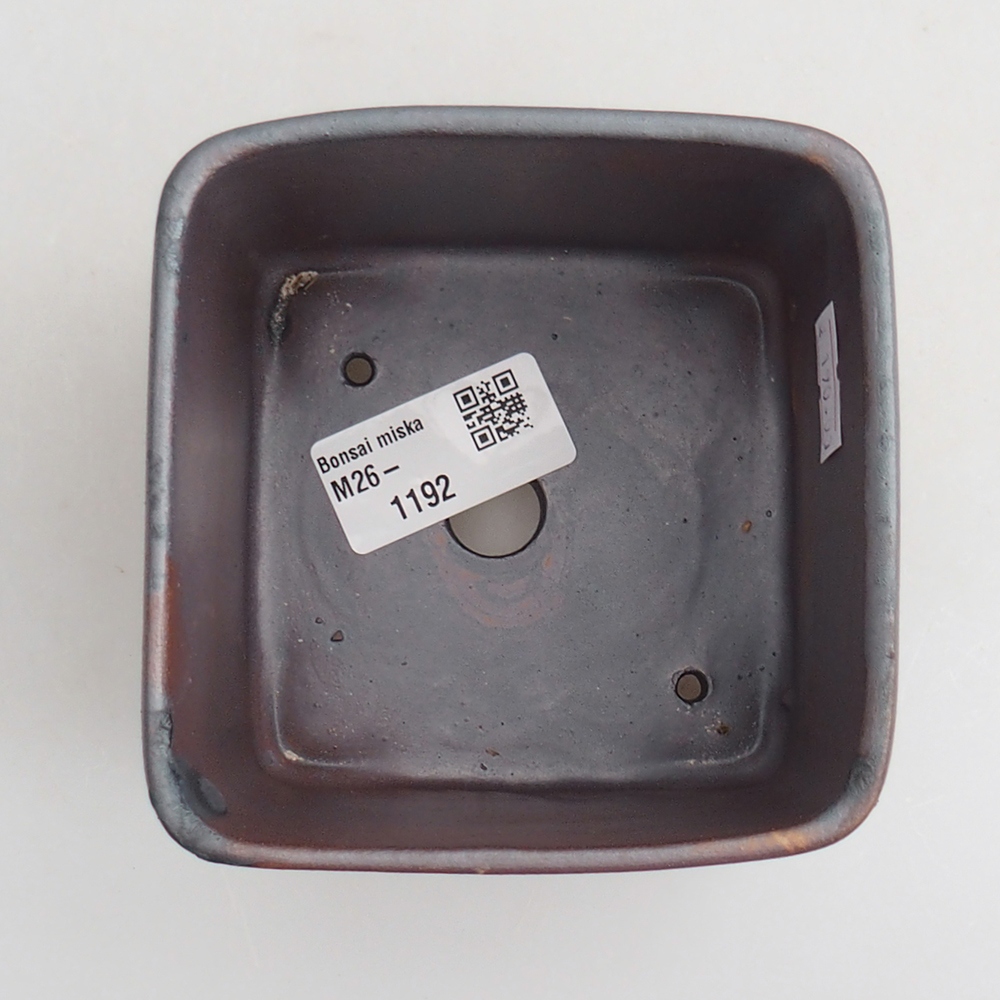 Ciotola bonsai in ceramica 10 x 10 x 8 cm, colore metallo