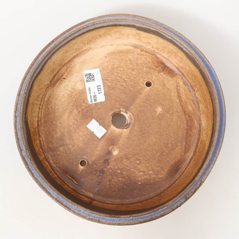 Vaso da bonsai in ceramica 21,5 x 21,5 x 6 cm, colore blu