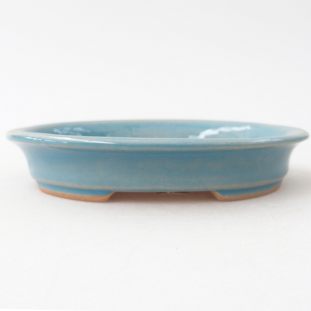 Ciotola per bonsai in ceramica 12,5 x 10,5 x 2 cm, colore blu