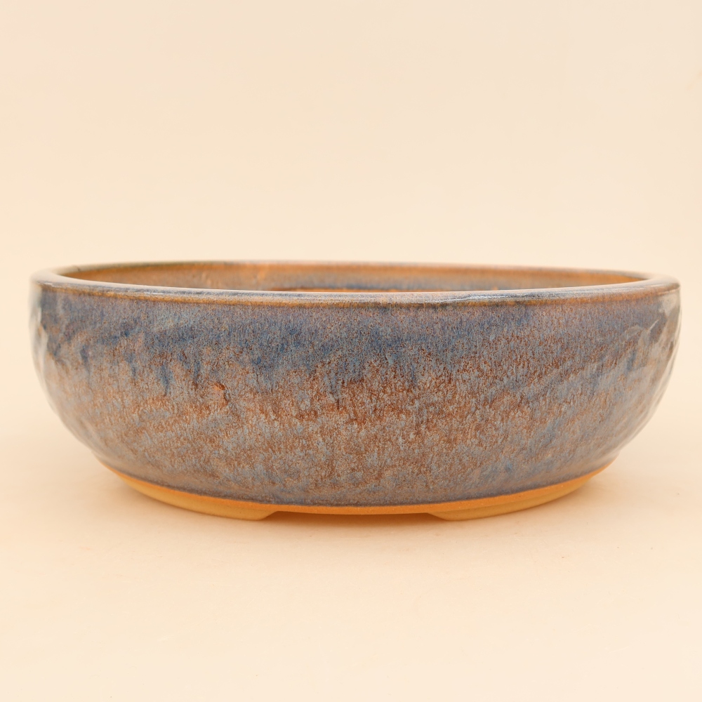 Vaso da bonsai in ceramica 26,5 x 26,5 x 7,5 cm, colore blu
