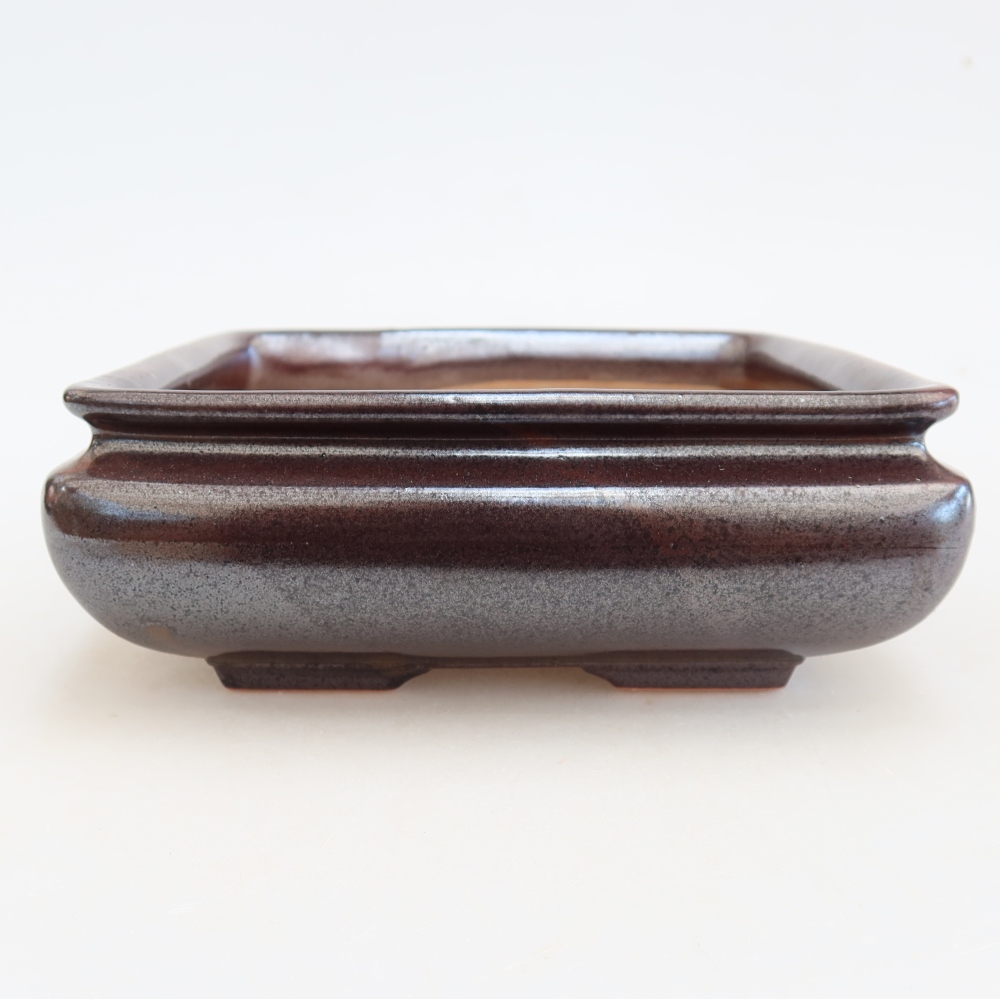 Ciotola per bonsai in ceramica 15,5 x 15,5 x 6 cm, marrone